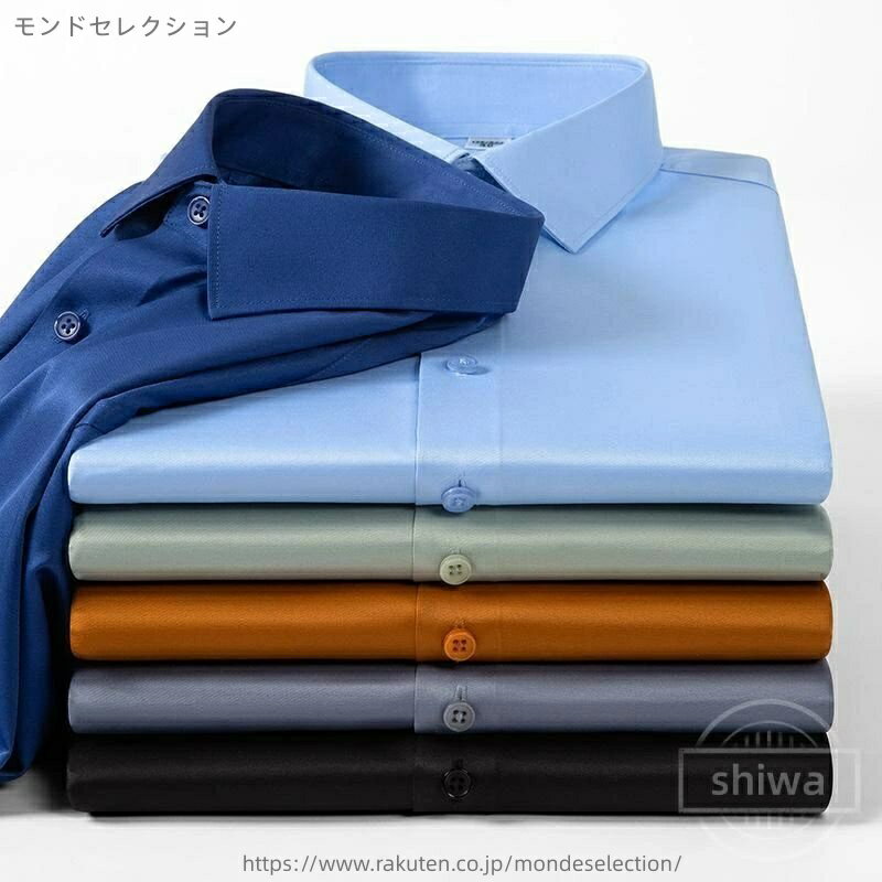 乐天商城 - 【送料無料】形態安定ドレスシャツ ノーアイロン Yシャツ ツヤ感 メンズ ストレッチシャツ カジュアル ビジネス 半袖 メンズ ワイシャツ