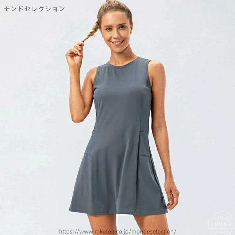 【送料無料】ノースリーブ ゴルフウェア テニスウェア クルーネック レディース ゴ...
