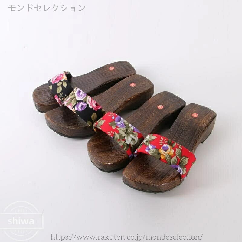 【送料無料】下駄 鼻緒 木製 焼桐 スリッパ 涼しい 蒸れにくい ビーチサンダル レディース 和風 滑り止め 花柄 フローラル ミュール 花火大会 おしゃれ