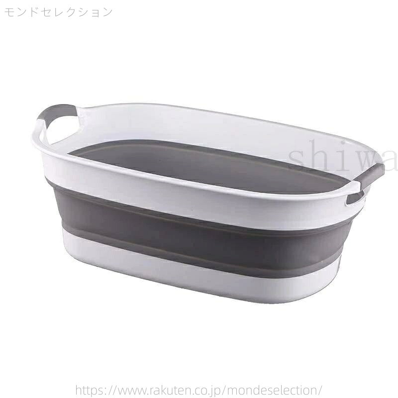 モンドセレクションの【送料無料】折りたたみ式ベビーバス 沐浴バス ソフトタブ 赤ちゃん 新生児 乳幼児 沐浴 タライ お風呂 ソフトタブワイド ベビーバス 赤ちゃん用 お風呂 折り畳み式 新生児 沐浴バス 携帯便利 収納簡単 滑り止め 安全設計 軽量 おしゃれ 持ち手付き 多機能｜アングル2