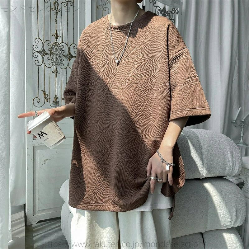 樂天商城 - 【送料無料】七分袖 Tシャツ メンズ 夏服 メンズ おしゃれ トップス 人気 無地 大きいサイズ シンプル オシャレ ゆったり 柔らかい肌触り 涼しい 快適 ファッション ビッグ シルエット かっこいい 春夏秋