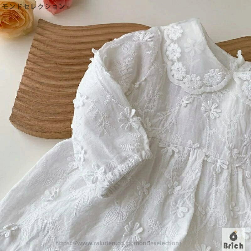【送料無料】ベビー服 ワンピース ベビードレス 退院 女の子 レース ベビー セレモ...