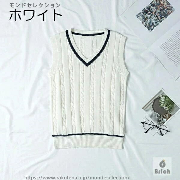 【送料無料】卒業式 スクール セーター 入学式 Vネック 3color ニットベスト レディース 深Vネック チルデンラインニットベスト/ トップス / レディース ノースリーブ