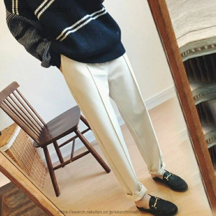 モンドセレクションの【送料無料】すっきり テーパードパンツ テーパード 九分丈 レディース ポケット付き ボトムス ウエストゴム パンツ 無地 ラシャパンツ 通勤 カジュアル お洒落｜アングル3