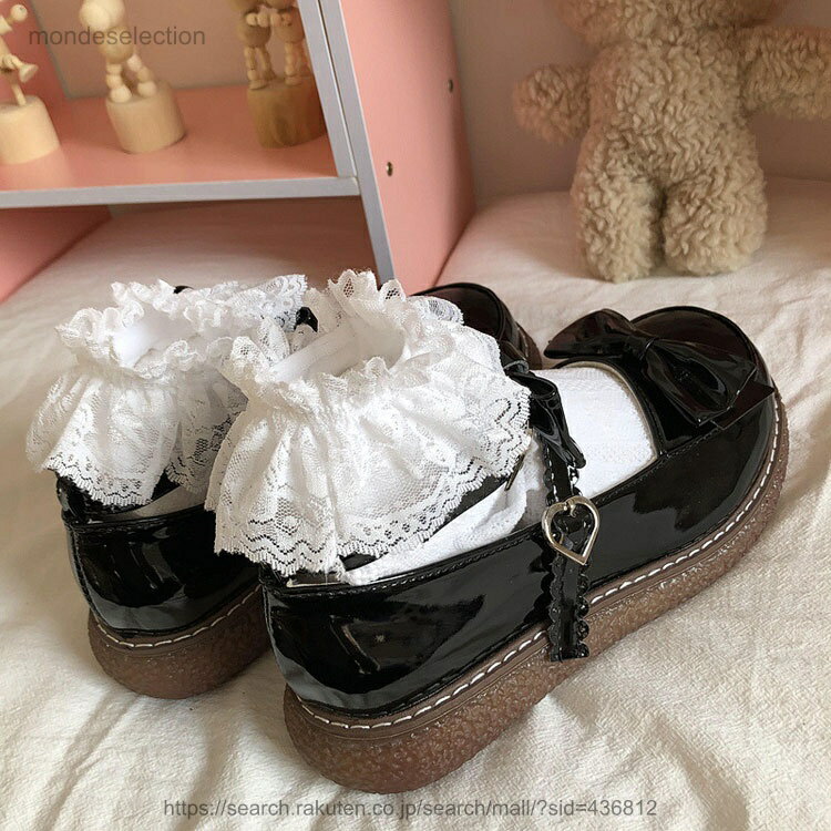 【送料無料】ロリータシューズ レディース ロリータ 靴 メイド リボン ゴスロリ靴 パンプス おでこ シューズ 大人 ローファー 美脚 歩きやすい 疲れにくい ローヒール ラウンドトゥ