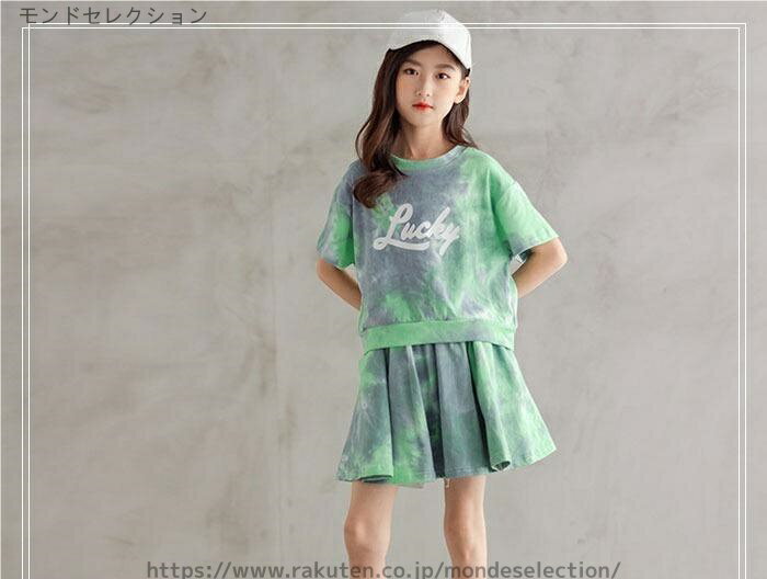 【送料無料】ダンス衣装 女の子 子供 Tシャツ キッズ 上下セット 半袖Tシャツ+スカート子ども服 女の子 学生 セットアップ 子供服 韓国