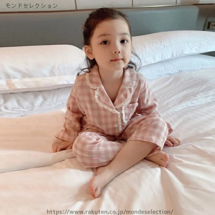 【送料無料】男児 女の子 男の子 春 秋 冬 上下セット 部屋着 長袖 ルームウェア キッズ ベビー服 子供パジャマ チェック柄 パジャマ ベビー 3