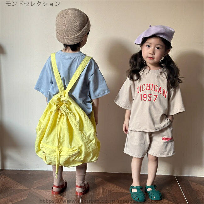 【送料無料】スポーツウェア カジュアル パンツセット 男の子 女の子 キッズ 2点セット 半ズボン Tシャツ 半袖 セットアップ 子供服