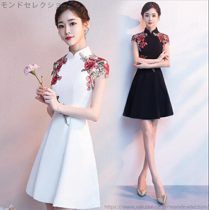 【送料無料】ス イブニングドレス チャイナ風 フォーマル お呼ばれ 結婚式 二次会 古典ダンス衣装 合唱衣装 音楽会 イベント 文化祭 撮影衣装