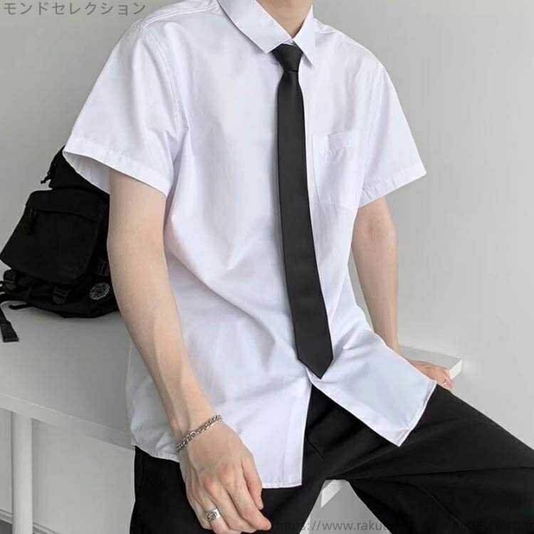 【送料無料】入学式 メンズ 高校生 シャツ 形態安定 ワイシャツ 白シャツ フォーマル 学生服 制服 スクールシャツ 2点セット 長袖 男子 通学