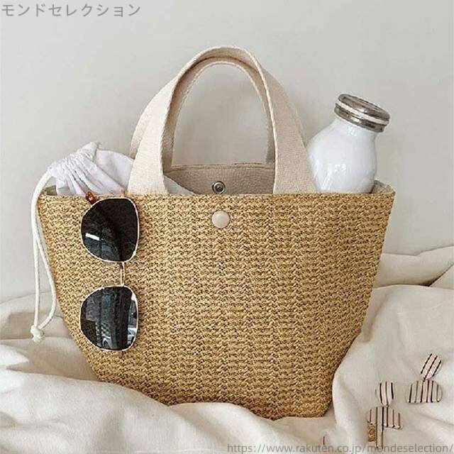 【送料無料】ハンドバッグ レトロ ウーブンバッグ コーデ バケーション ビーチ サマー デザイン 配色 ミニ bag レディーストート バスケット