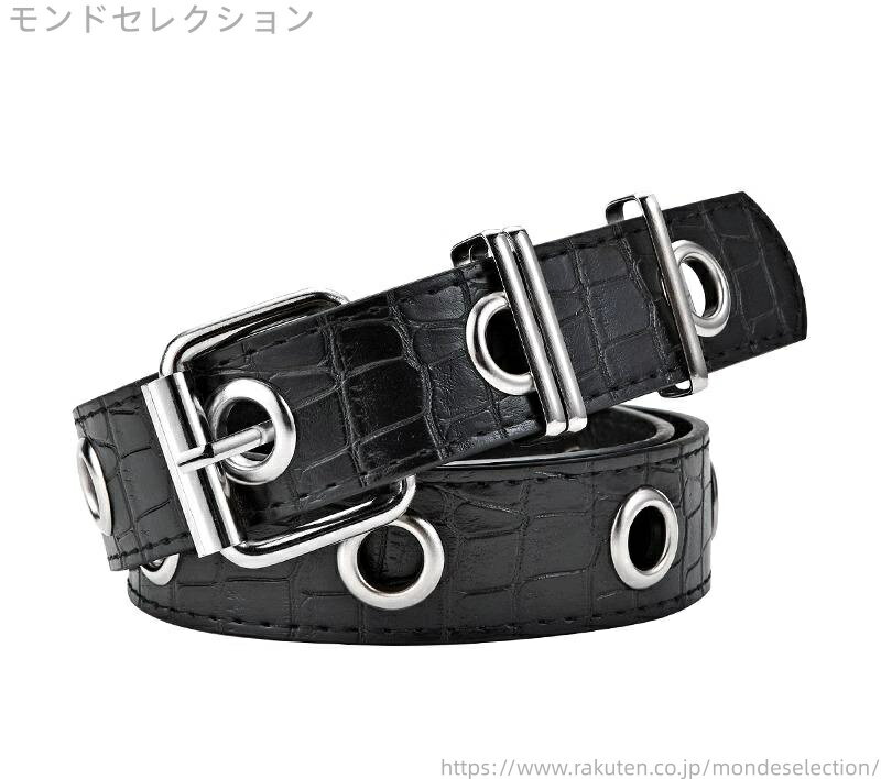 【送料無料】パンツ スカート ファッション バックル ピン 装飾 チェーン ブラック ホール フル パンク カジュアル ベルト 女性