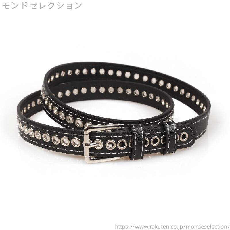 【送料無料】コーヒー色 ホワイト ブラック ズボン バックル ピン パンク ジーンズ 装飾 女性 シンプル ファッション 韓国 ベルト