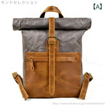 【送料無料】カーキ 黒 グレー コンピュータ トラベル トップ ラップ スクール 学生 カジュアル レトロ キャンバス ワックス 防水バッグ