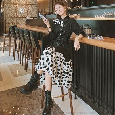 【送料無料】ワンピース ロングワンピ レディース 袖あり 長袖 きれいめ カジュアル ミモレ丈 シャツワンピ ドレス