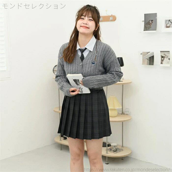 モンドセレクションの【送料無料】スカート単品 スクールスカート 制服 プリーツスカート スカート 丈42cm 丈46cm チェック柄 ミニスカート 学生服 女子高生｜アングル2