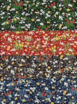 LIBERTYリバティプリント2020年クリスマス柄Strawberry Patch Sparkle(ストロベリー・パッチ・スパークル)カットクロス4枚セットDC31037