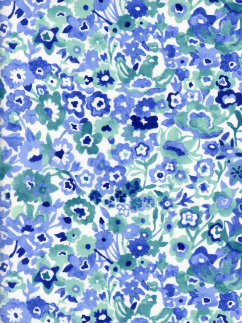 樂天商城 - 生地LIBERTY FABRICS LIBERTYリバティプリントPowys Garden(ポーイスガーデン)ブルー2023年フラワーマーケット柄DC32591-D