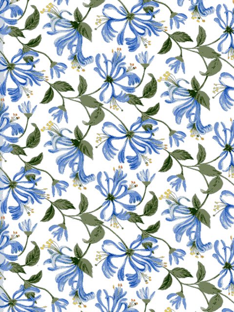 LIBERTYイタリア製タナローン生地Honeysuckle Dance(ハニーサックル・ダンス)ブルー国産2024年秋冬柄カットクロス3634233-24CU