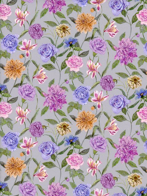 LIBERTYリバティプリントGouache Garden(グワッシュ・ガーデン）2025年新エターナル柄パープル363J6417..