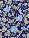 LIBERTY FABRICSリバティプリント国産コーデュロイ(コール天)Louie's Poppies(ルイズ・ポピーズ)ネイビー系1225215-P25C