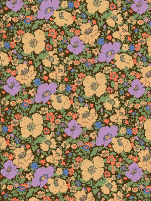 樂天商城 - 生地LIBERTY FABRICS LIBERTYリバティプリント2025AW Neon SplashMeadow Song Neon(メドゥ・ソング・ネオン)オレンジネオン×クリームDC35072G-J25D