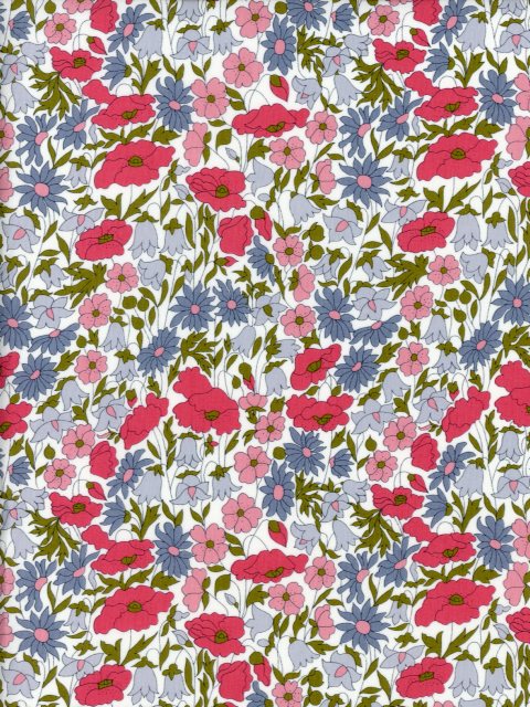 樂天商城 - 生地LIBERTY　FABRICS 格安ハギレセール品Poppy＆Daisy（ポピー・アンド・デイジー)ピンクエターナ柄3632104-LAE110cm巾60cm