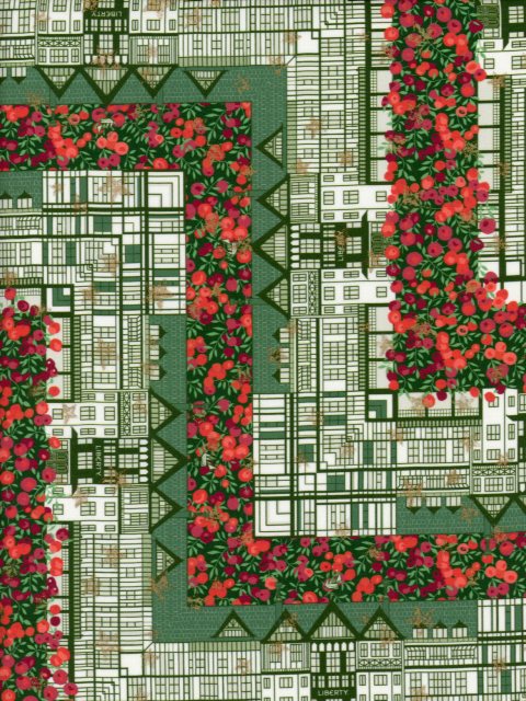 生地LIBERTY FABRICSリバティプリントTudor Berry（チューダー・ベリー）レッド実/グリーン363G74313-A2025AW Festive Collection2025年クリスマス柄