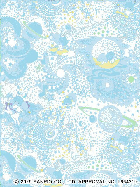 樂天商城 - 生地LIBERTY FABRICS リバティプリントMilky Way Adventure(ミルキー・ウェイ・アドベンチャー)ブルーリトルツインスターズ(キキ＆ララ)(リトルツインスターズ50周年を祝したコレクション)DC35400-J25B