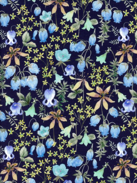 樂天商城 - 生地LIBERTY FABRICS LIBERTY国産リバティプリントHakuba（ハクバ）ブルー国産エターナル柄綿100％：108cm有効巾363J4218-YE