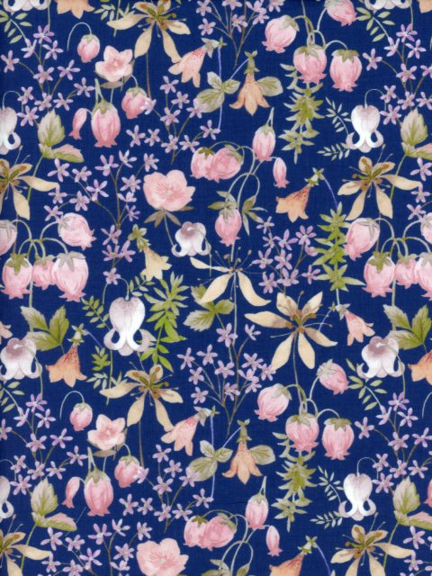 樂天商城 - 生地LIBERTY FABRICS LIBERTY国産リバティプリントHakuba（ハクバ）ネイビー国産エターナル柄綿100％：108cm有効巾363J4218-ZE