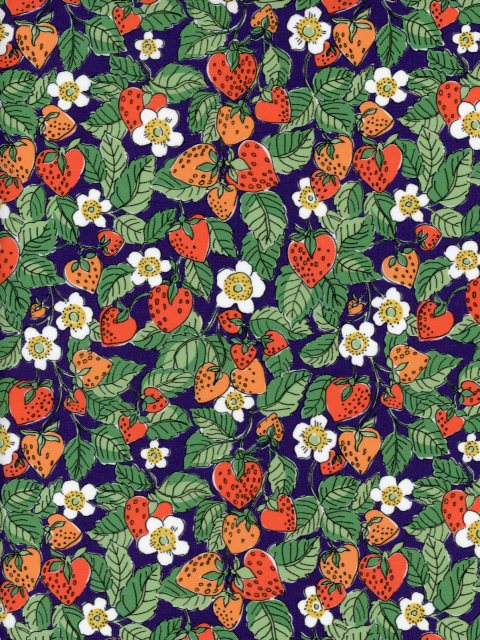 生地LIBERTY FABRICS イタリア製タナローン生地Strawberry Dream(ストロベリー・ドリーム )ネイビー363J7515-26CU2026SS Summer Melody