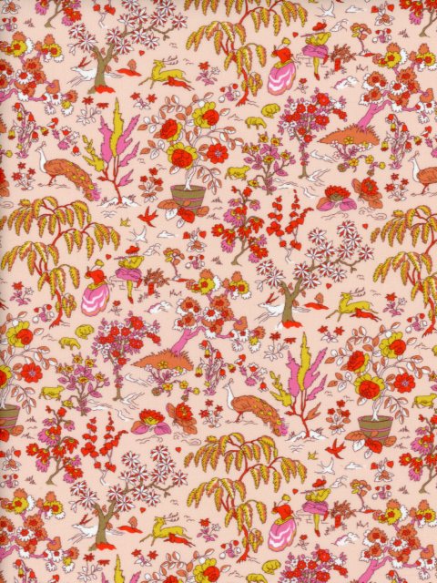 生地LIBERTY FABRICS イタリア製タナローン生地Liddel Garden(リデン・ガーデン )ピンク363J7516-26AU2026SS Summer Melody