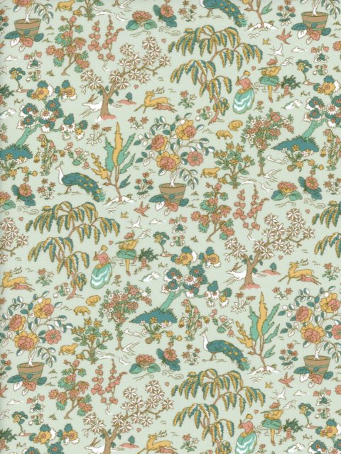 生地LIBERTY FABRICS イタリア製タナローン生地Liddel Garden(リデン・ガーデン )グリーン363J7516-26CU2026SS Summer Melody