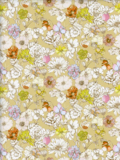 樂天商城 - 生地LIBERTY FABRICS LIBERTYイタリア製オーガニックタナローン生地Wrest Meadow(レスト・メドウ)イエロー2026年春夏柄157J75901-26DU