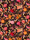 LIBERTYリバティプリントGarden of Life(ガーデンオブライフ)ブラック&オレンジ2022年春夏柄3632101-SD22C(3)
