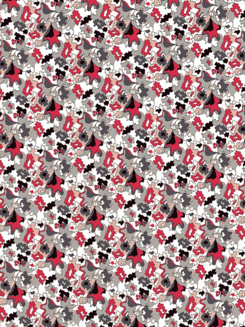 LIBERTY輸入タナローン生地レッド＆ブラックカットクロス