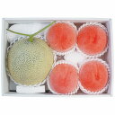 【送料無料】【お中元】 大阪南部合同青果 北海道産 赤肉メロン・山梨県産 桃4玉 【ギフト】【産地直送】【夏】【贈答品】