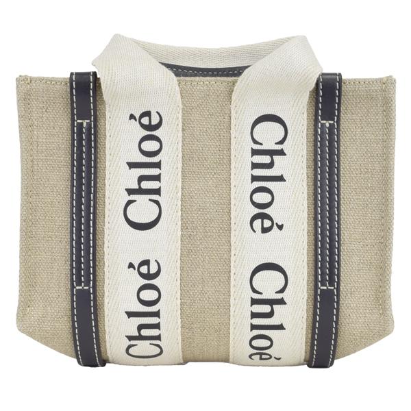 Chloe クロエ WOODY MINI TOTE/ホワイト-ブルー/CHC22AP237 I26 91J/