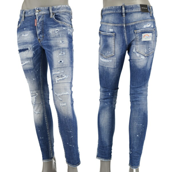 DSQUARED2 ディースクエアード MEDIUM MENDED RIPS WASH SUPER TWINKY JEANS/ウォッシュ加工 ダメージ ジーンズ S74LB1440 S30872 470