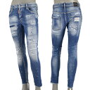 DSQUARED2 ディースクエアード MEDIUM MENDED RIPS WASH SUPER TWINKY JEANS/ウォッシュ加工 ダメージ ジーンズ S74LB1440 S30872 470