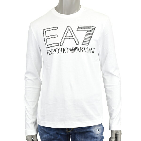 EA7 EMPORIO ARMANILogo Series 長袖Tシャツ /ビッグ ロゴ ロンT/ホワイト6RPT04 PJFFZ 1100