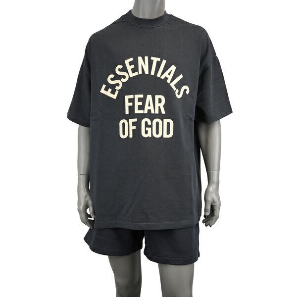 Fear of God ESSENTIALS フィア オブ ゴッド エッセンシャルズ Campus 90s Short Sleeve Tee/パフプリント Tシャツ 125SP262001F FADED BLACK