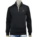 FRED PERRY フレッドペリー 刺繍ロゴ ハーフジップトレーナー M3574 S77 BLACK/SHADEDSTON