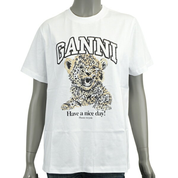 Rakuten - GANNI ガニー Basic Jersey Leopard Relaxed /レオパード モチーフ Tシャツ T4124 943
