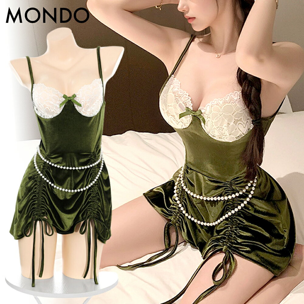 【200円OFF!!】セクシーランジェリ 過激 超過激 クリスマス キャミソール カップなし レース セクシー コスプレ コスチューム ワンピース キャミワンピ ミニ パール リボン 解ける エプロン エロ 下着 Tバック セット 大人 女性 セクシ-ランジェリー グリーン 緑 ホワイト 白