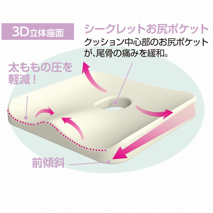 Dr.PRO低反発フィットクッション 35×37×6．5 cm メンズ レディース 紳士 婦人 用 monet1-10005343 介護用品とシニアのお店 モネ サンプル画像3