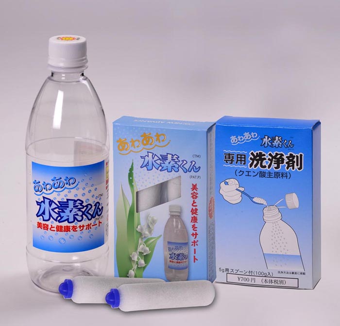 あわあわ水素君 2個 【 水素水 】ペットボトル無し【 水素棒 】洗浄剤80g付き