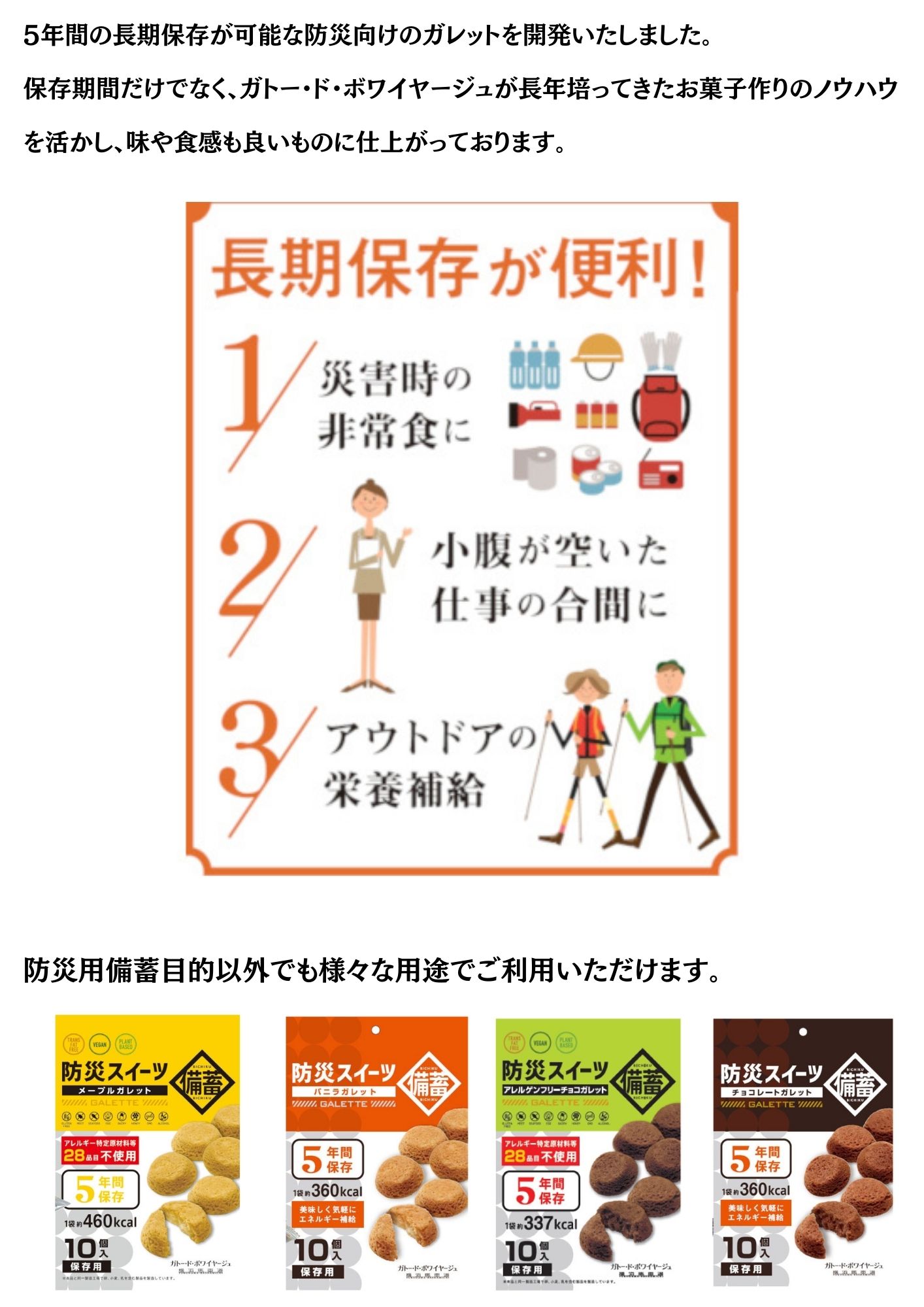 【 ギフト 母の日 熨斗(短冊) 可能 】 防災 防災食 防災グッズ 災害 非常食 【 ガトー ド ボワイヤージュ 5年保存★防災スイーツ 1ケース 20袋入り バニラガレット 】「 備蓄 食料 ギフト お菓子 おかし 横浜 ミルフィーユ お返し お礼 お祝い 馬車道 」 3