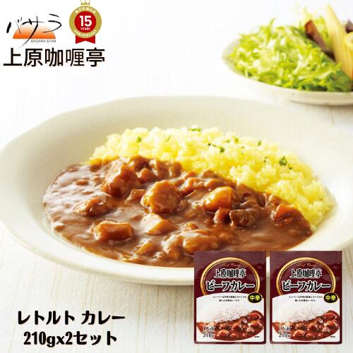 レトルトカレー 上原 カリー 亭 ビーフカレー 送料無料 210g×2パック 「 ギフト セット 牛肉 ジューシー ビーフ カレー レトルト レトルト食品 長期保存 スパイス カレーうどん ギフト お中元 カレールー 詰め合わせ おしゃれ 子供 カレーライス レシピ 保存食 」のサムネイル